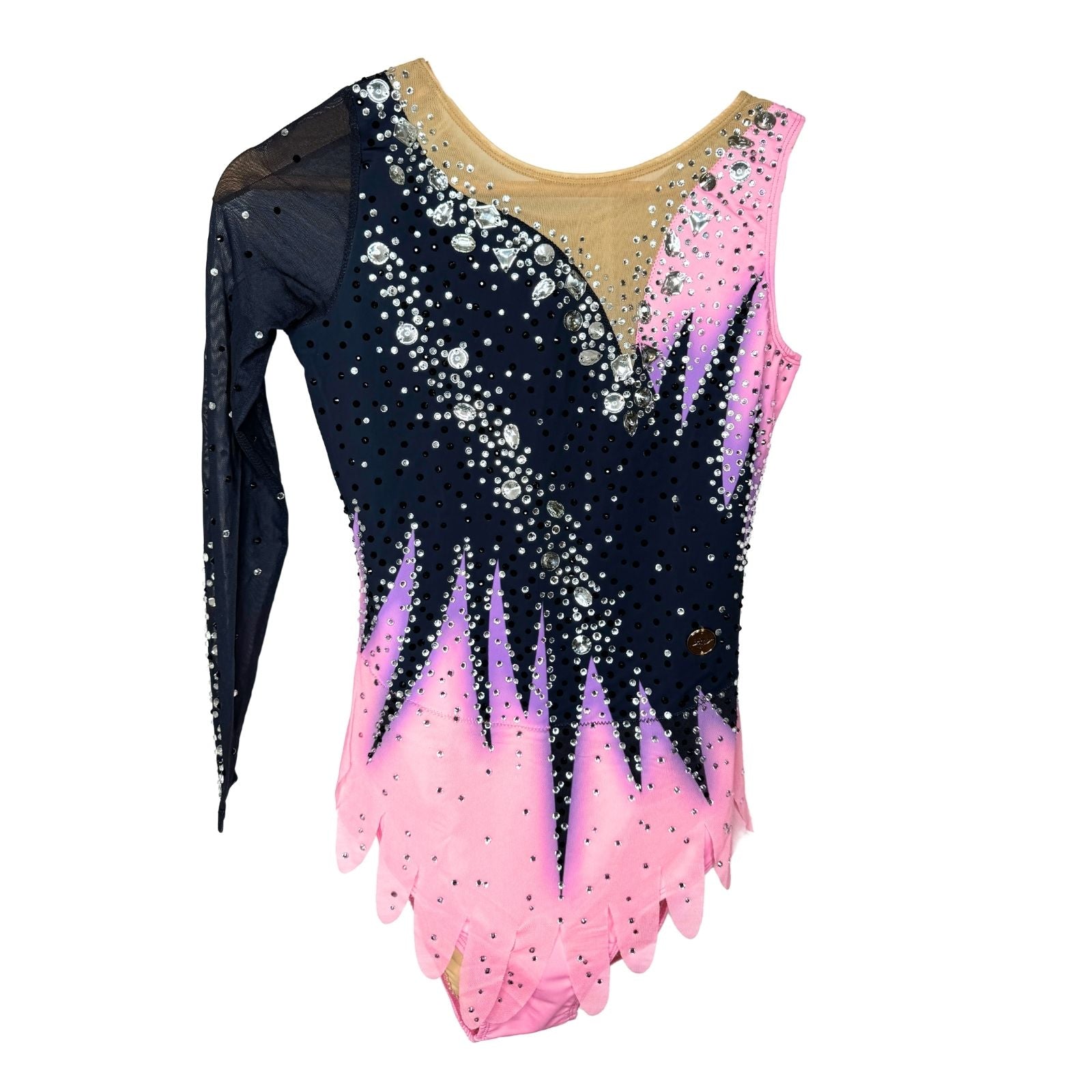 Justaucorps Adulte Gymnastique Rose Violet Avec Strass - Neuf, Dos Ouvert, Taille S (4-6), Parfait Pour Danse Ou Spectacle !