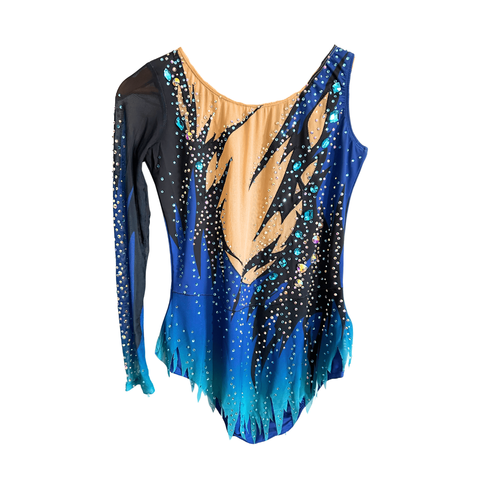 Justaucorps De Gymnastique Rythmique Femme/fille - Modèle Patchwork Dégradé Avec Strass - Fait Main Et Ajustable Sur Mesure - 2